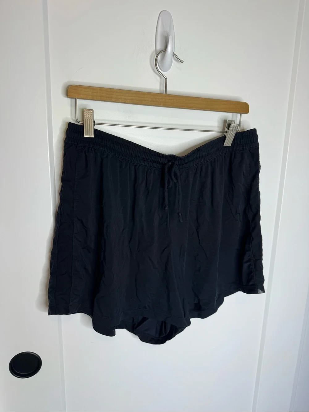 Honeylove Blisswear Mini Shorts Black Mesh Lounge Drawstring Stretchy Size Large